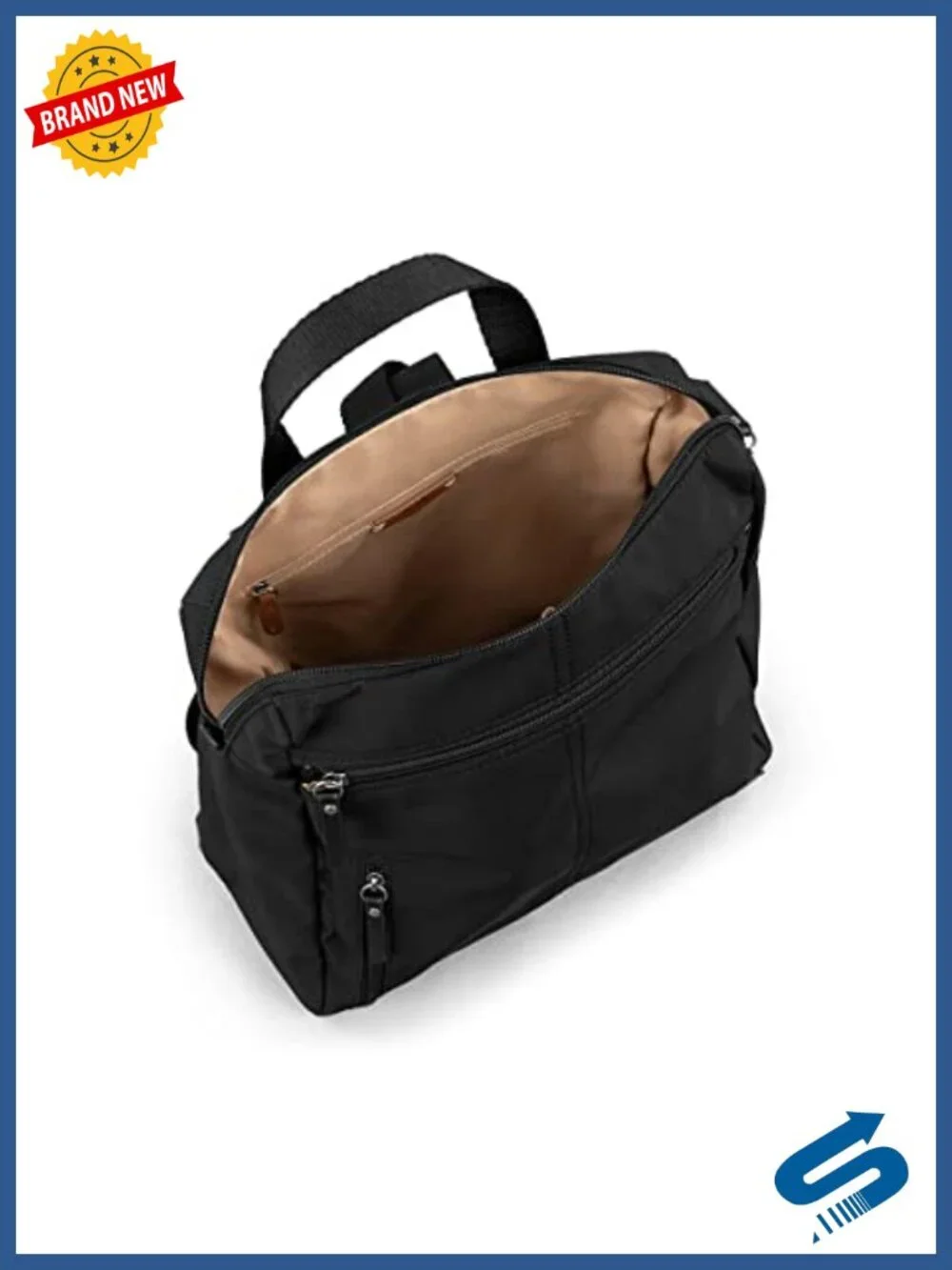 Recycled Nylon Backpack with Adjustable Strap, Spacious Bag